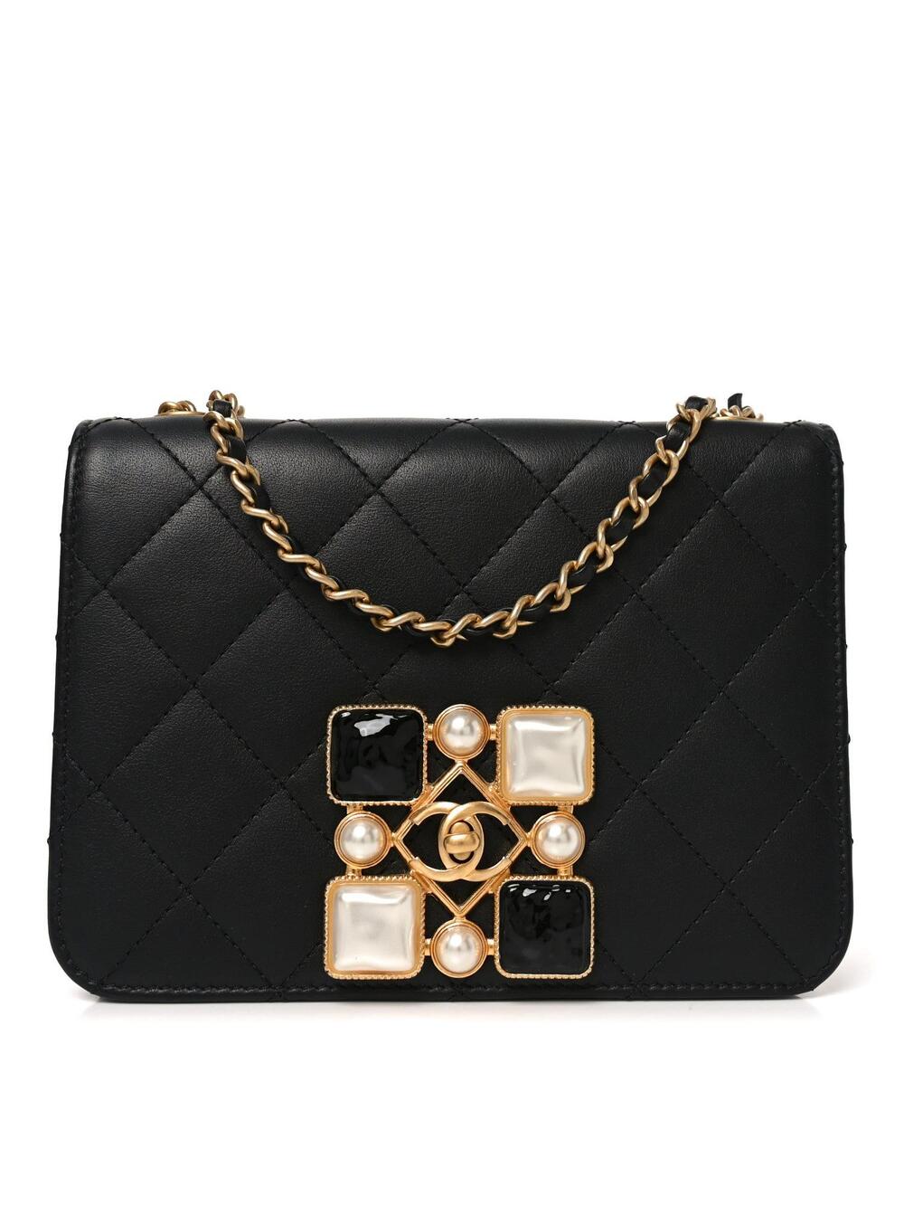 Chanel Calfskin Quilted Crystal Pearl #328282C37B
